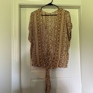 Tribal print tie top